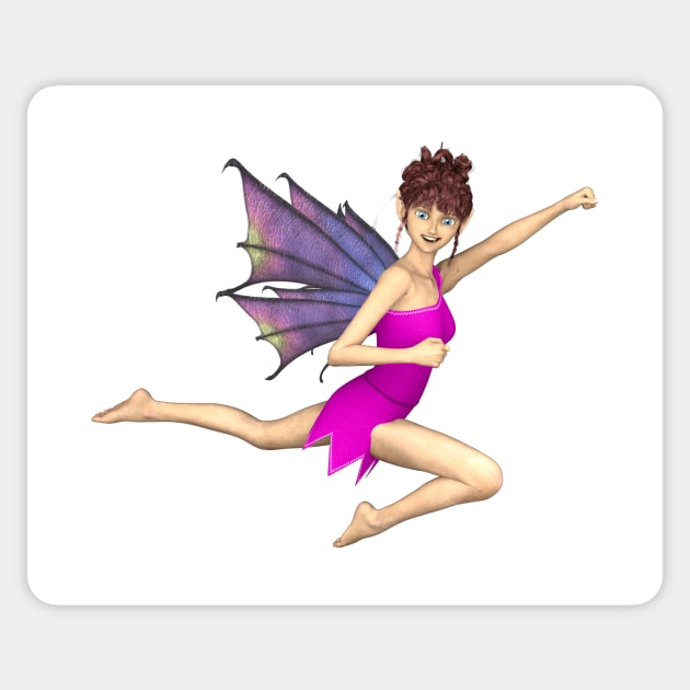 No Limits cute elf faerie fairy flying through air dragon wings Sticker by Fantasyart123